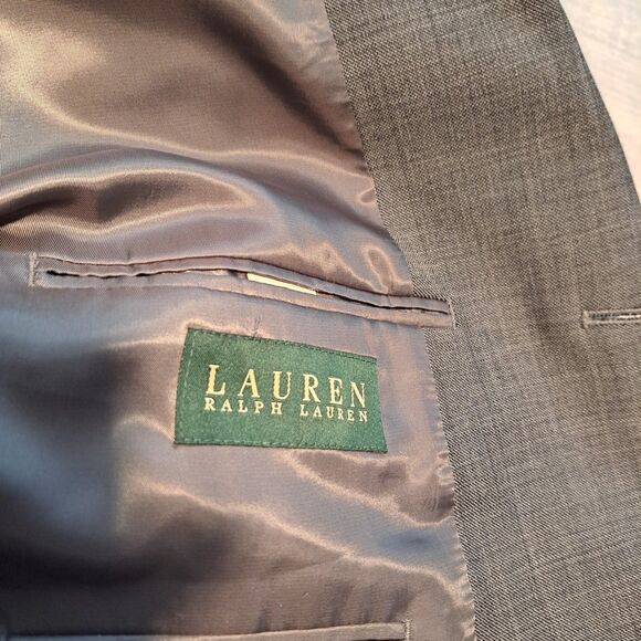 LAUREN RALPH LAUREN Men's Gray 100% WOOL Sport Coat Suit Jacket Blazer 42L - Picture 3 of 16